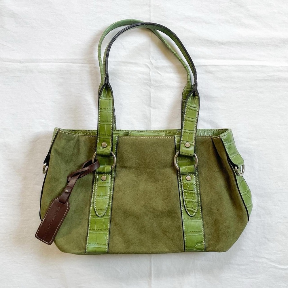 Green Leather Tote Bag
